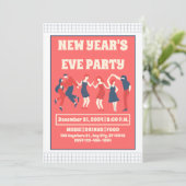レトロ新年のイブパーティの招待状 招待状 (スタンド正面)