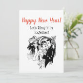 レトロ新年のカップル踊りアドアート 招待状 (スタンド正面)