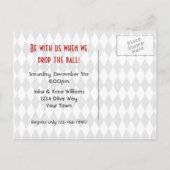 レトロ新年のパーティーはがき インビテーションポストカード (裏面)