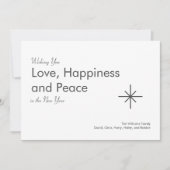 レトロ新年2024グレーエレガントホワイト シーズンカード (正面)