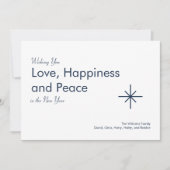 レトロ新年2026クラシックネイビーブルー シーズンカード (正面)