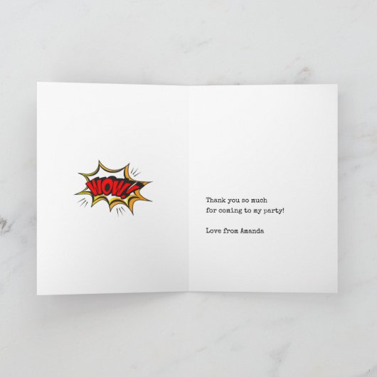 レトロ新聞の誕生日パーティー写真 サンキューカード (内部)