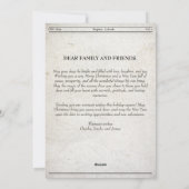 レトロ新聞クリスマスフォトファミリーグリーティング シーズンカード (裏面)