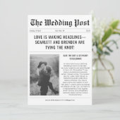 レトロ新聞ヴィン手頃テージ結婚式の写真 セーブザデート (スタンド正面)