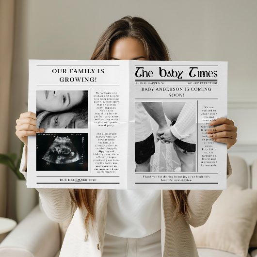 レトロ新聞写真 妊娠発表 カード