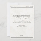 レトロ新聞家族クリスマスフォトニュースレター シーズンカード (裏面)