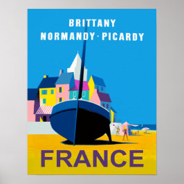 レトロ旅行のポスターNormandy, France ポスター