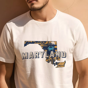 レトロ旅行アイコニックなメリーランドグラフィック Tシャツ