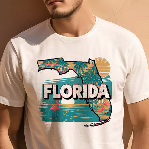 レトロ旅行アイコニックFloridaグラフィック Tシャツ