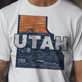 レトロ旅行アイコニックUtahグラフィック Tシャツ