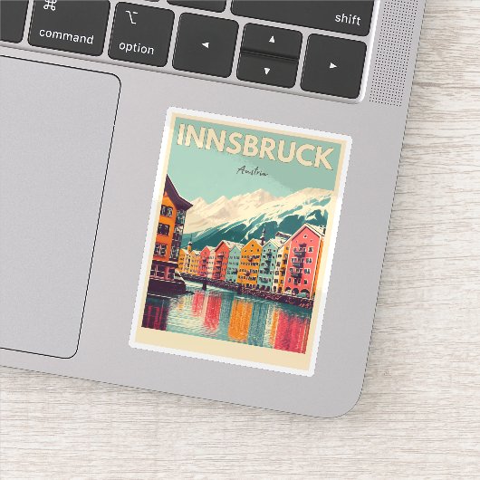 レトロ旅行インスブルックチロル – オーストリアのアルプスのギフト シール (詳細)