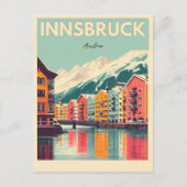 レトロ旅行インスブルックチロル – オーストリアのアルプスのギフト ポストカード (正面)