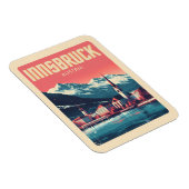 レトロ旅行インスブルックチロル – オーストリアのアルプスのギフト マグネット (右側)