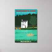 レトロ旅行ポスターフレッチャーズコーブワシントンDC キャンバスプリント (正面)