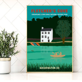 レトロ旅行ポスターフレッチャーズコーブワシントンDC ポスター