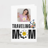 レトロ旅行ママかわいいおもしろい旅行フォトカスタム カード (正面)