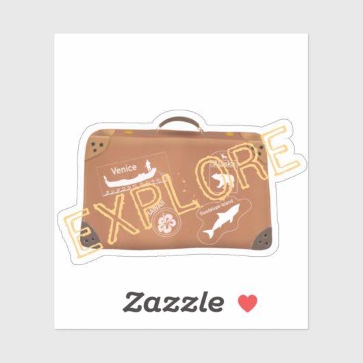 レトロ旅行荷物ヴィンテージスーツケースエクスプローララベル シール (シート)