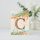 レトロ旋回お祝い自分のバナーカードを作成 ポストカード (スタンド正面)