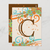 レトロ旋回お祝い自分のバナーカードを作成 ポストカード (正面/裏面)