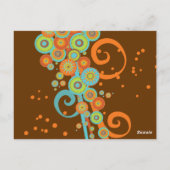 レトロ旋回お祝い自分のバナーカードを作成 ポストカード (裏面)