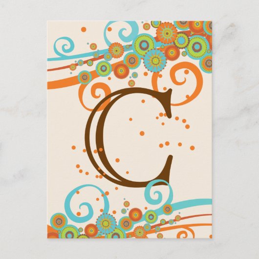 レトロ旋回お祝い自分のバナーカードを作成 ポストカード (正面)