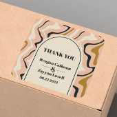 レトロ旋回アーチピンクブラック金ゴールド結婚の感謝 スクエアシール