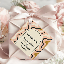 レトロ旋回アーチピンクブラック金ゴールド結婚の感謝 フェイバータグ