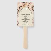 レトロ旋回アーチピンクブラック金ゴールド結婚式 プログラム ハンドファン (裏面)