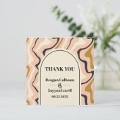 レトロ旋回アーチピンクブラック金ゴールド サンキューカード (スタンド正面)