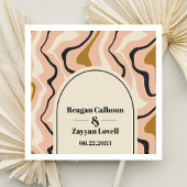 レトロ旋回アーチピンクブラック金ゴールド スタンダードカクテルナプキン