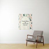 レトロ旋回アーチミントグリーンピンク結婚の背景 タペストリー (インサイチュ)