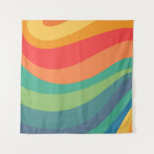 レトロ旋回カラフル60s タペストリー (正面(横))