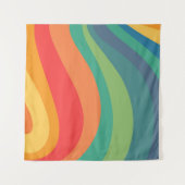 レトロ旋回カラフル60s タペストリー (正面)