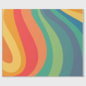 レトロ旋回カラフル60s ラッピングペーパー (フラット)