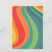 レトロ旋回カラフル60s 招待状 (正面/裏面)