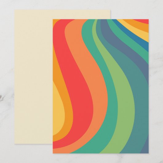 レトロ旋回カラフル60s 招待状 (正面/裏面)