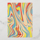 レトロ旋回抽象芸術パターンバラ金ゴールドモノグラム 箔招待状 (裏面)