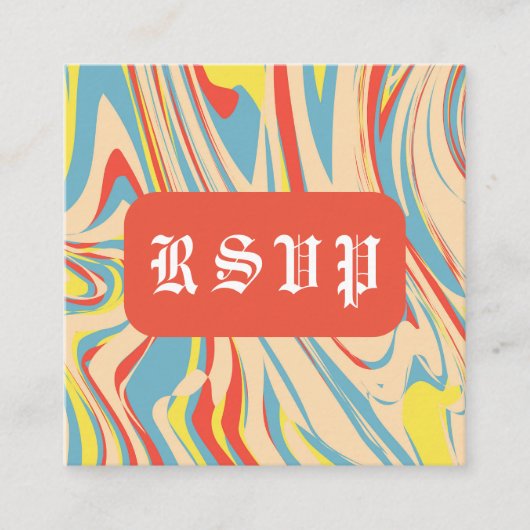 レトロ旋回抽象芸術QRコードモノグラム エンクロージャーカード (正面)