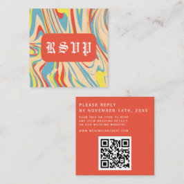 レトロ旋回抽象芸術QRコードモノグラム エンクロージャーカード