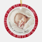 レトロ日が差すことの赤い写真 セラミックオーナメント (正面)