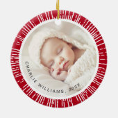 レトロ日が差すことの赤い写真 セラミックオーナメント (裏面)