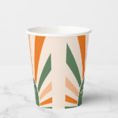 レトロ日が差すことアーチタイポグラフィ誕生日グリーン 紙コップ (左)