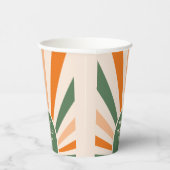 レトロ日が差すことアーチタイポグラフィ誕生日グリーン 紙コップ (右)