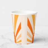 レトロ日が差すことアーチタイポグラフィ誕生日ピーチ 紙コップ (右)