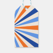 レトロ日が差すことアーチタイポグラフィ誕生日ブルー ギフトタグ (裏面)