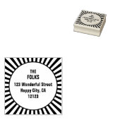 レトロ日が差すことイラストレーション差出人住所 ラバースタンプ (押印)