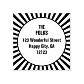 レトロ日が差すことイラストレーション差出人住所 ラバースタンプ (インプリント)