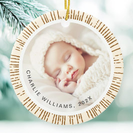 レトロ日が差すことクリーム色写真 セラミックオーナメント