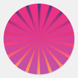 レトロ日が差すことステッカー – Groovyとファンキーデザイン ラウンドシール