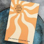 レトロ日が差すことスワールオレンジサンロゴイヤリングカード